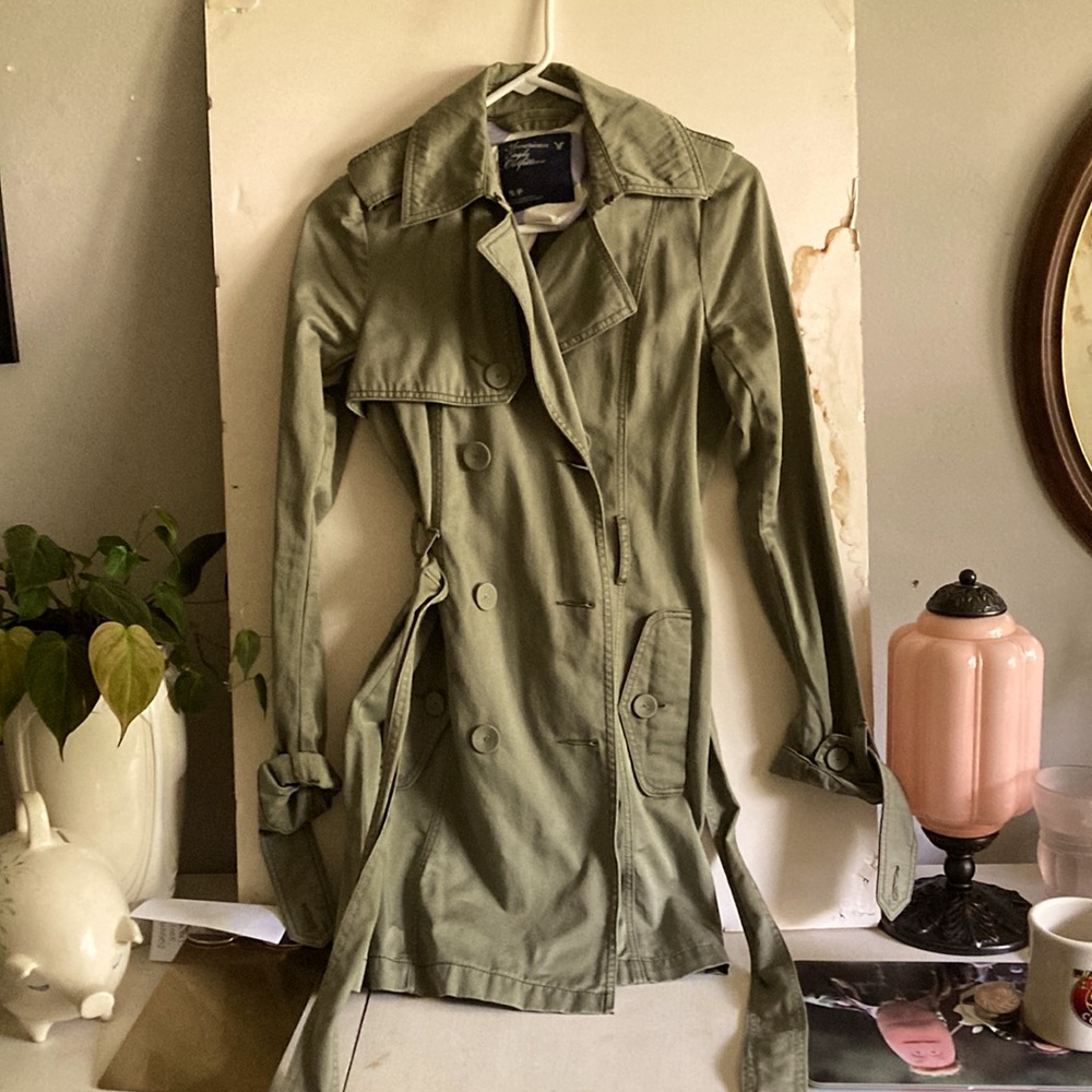 American Eagle Green Trenchcoat